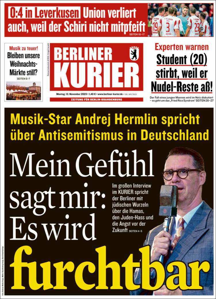Portada de Berliner Kurier - Startseite BK (Alemania)