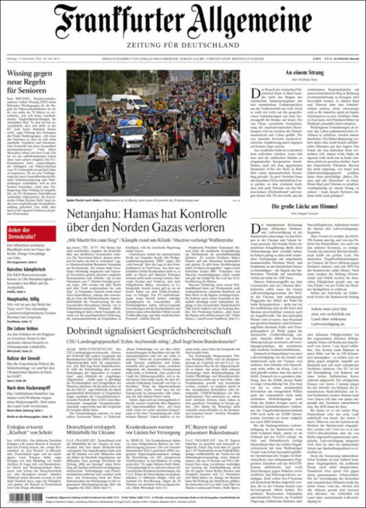 Portada de Frankfurter Allgemeine (Alemania)