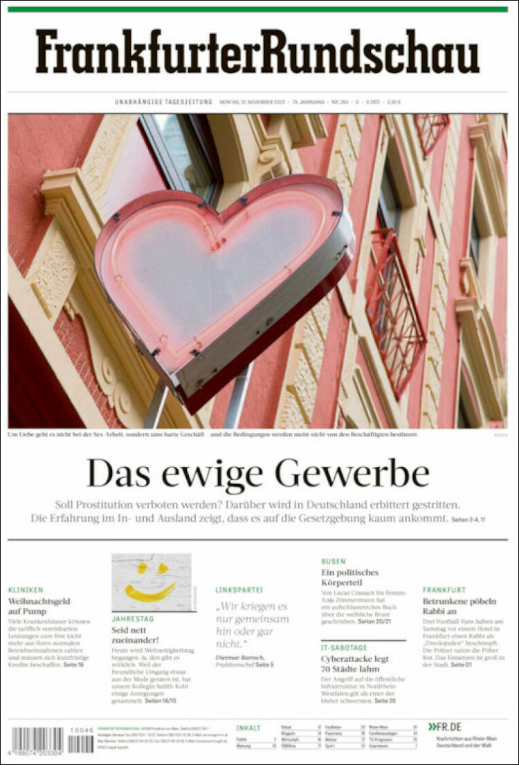 Portada de Frankfurter Rundschau (Alemania)