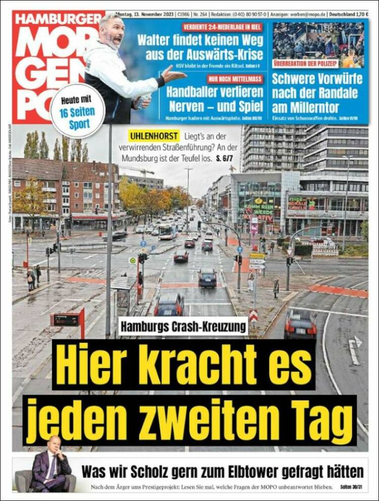 Portada de Hamburger Morgenpost  (Alemania)