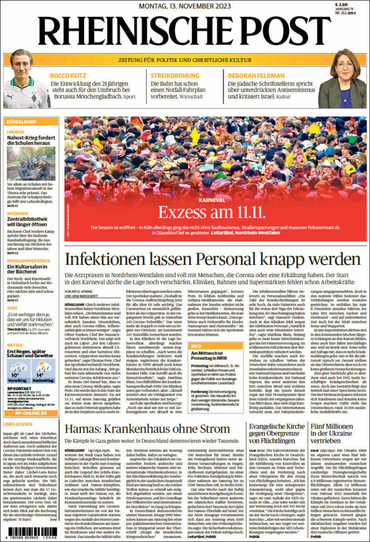 Portada de Rheinische Post (Alemania)