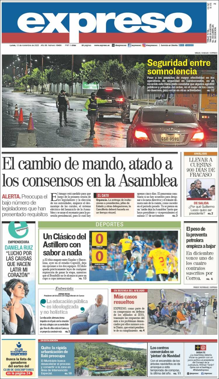 Portada de Expreso (Ecuador)
