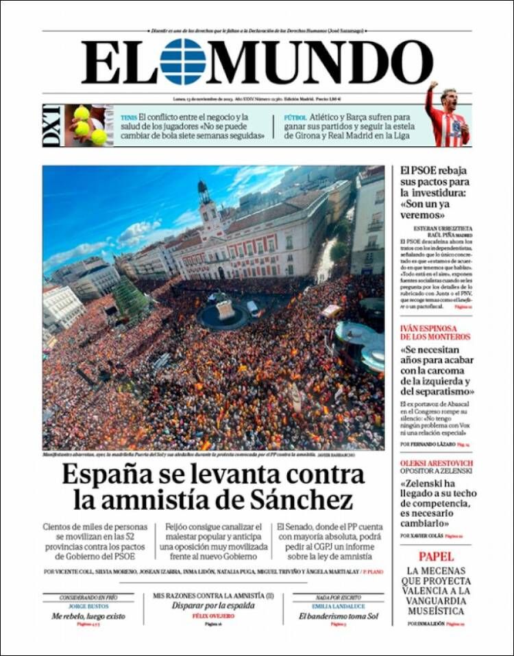 Portada de El Mundo (España)