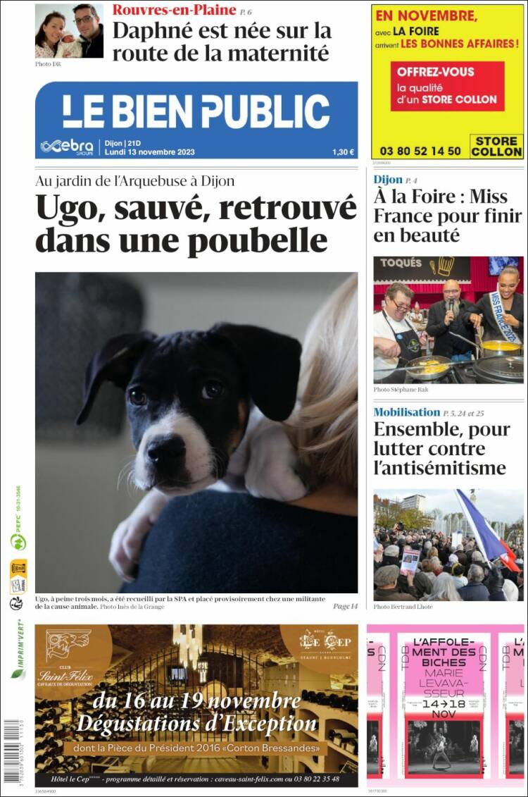 Portada de Le Bien Public (Francia)