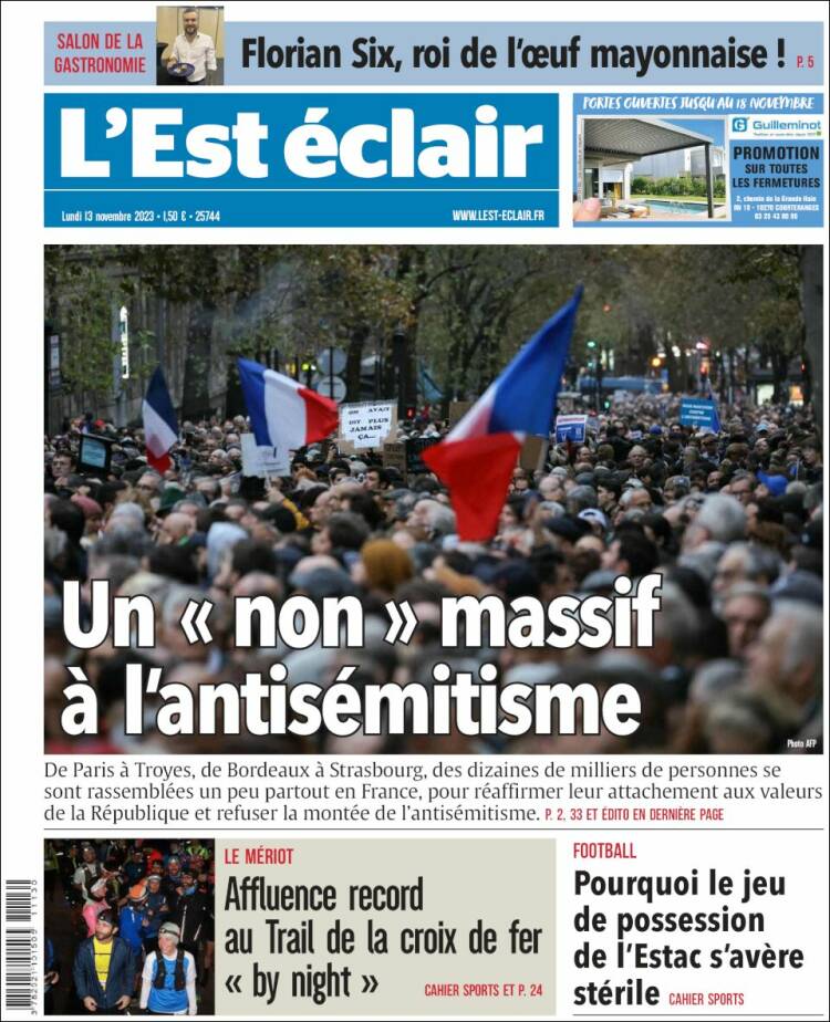 Portada de L'Est Eclair (Francia)