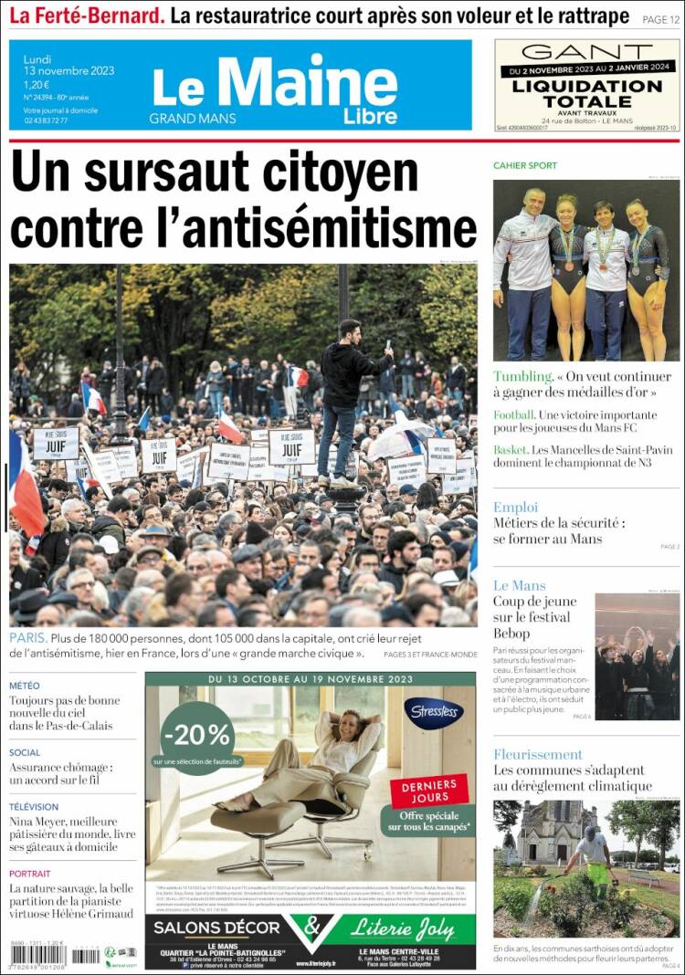 Portada de Le Maine Libre (Francia)
