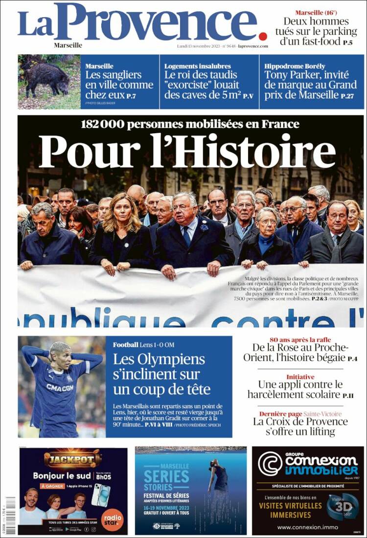 Portada de La Provence (Francia)