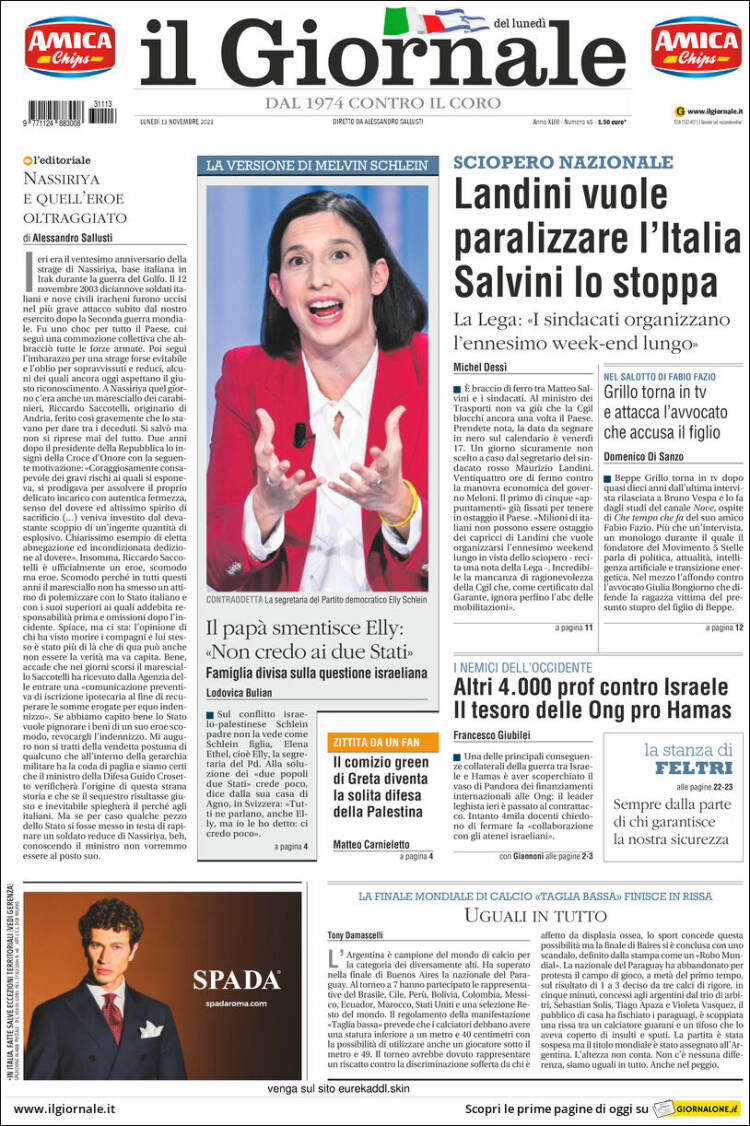 Portada de il Giornale (Italia)