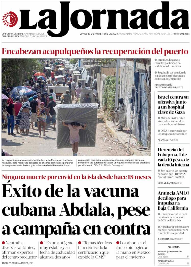 Portada de La Jornada (M&eacute;xico)