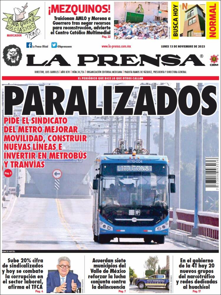 Portada de La Prensa (M&eacute;xico)