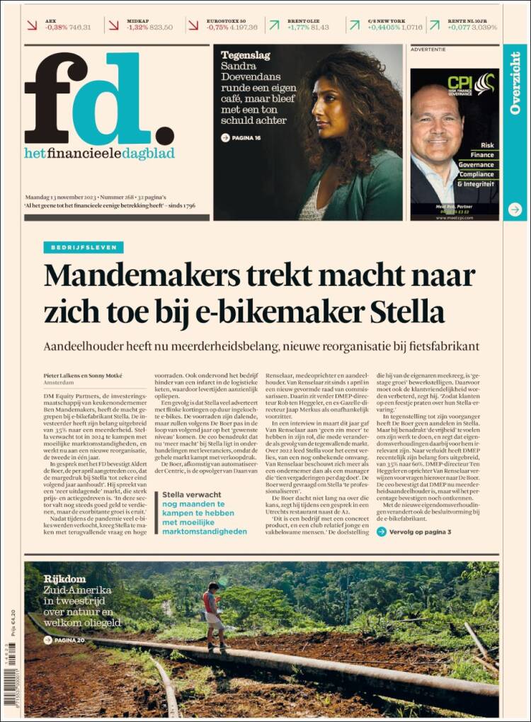 Portada de Het Financieele Dagblad (Pa&iacute;ses Bajos)
