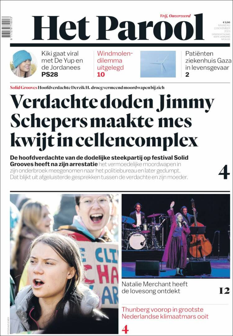Portada de Het Parool (Pa&iacute;ses Bajos)