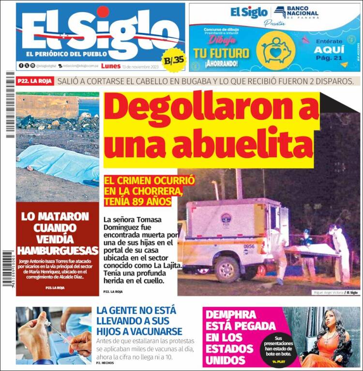 Portada de El Siglo (Panam&aacute;)