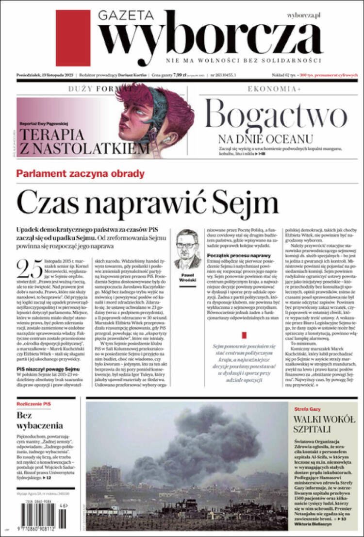 Portada de Gazeta Wyborcza (Polonia)