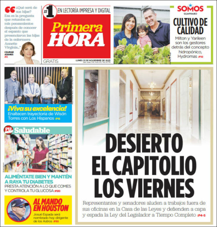Portada de Primera Hora (Puerto Rico)