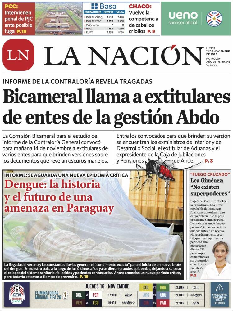 Portada de La Nación (Paraguay)