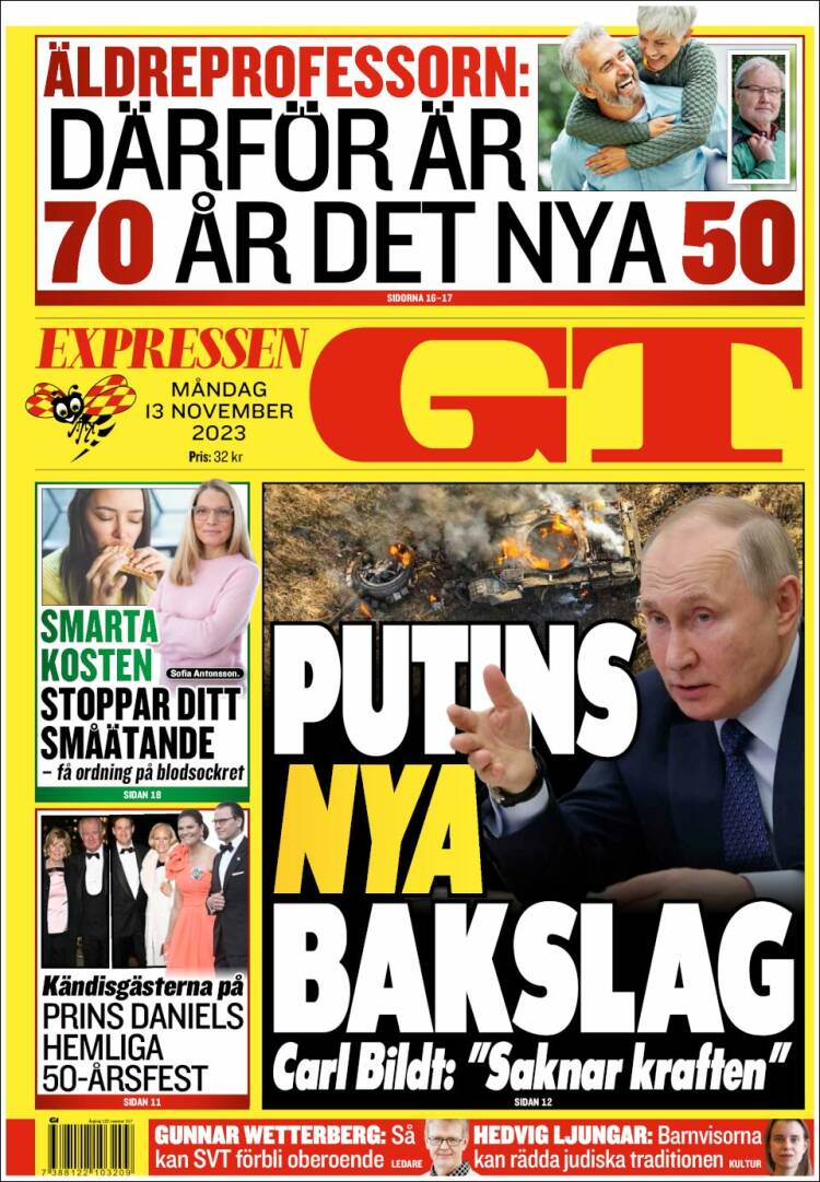 Portada de Göteborgstidningen (Suecia)