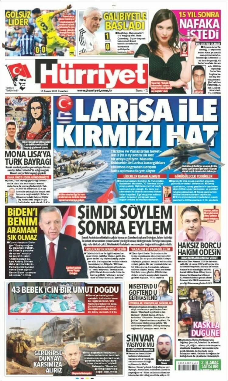 Portada de Hürriyet (Turqu&iacute;a)