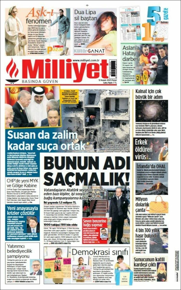 Portada de Milliyet (Turqu&iacute;a)