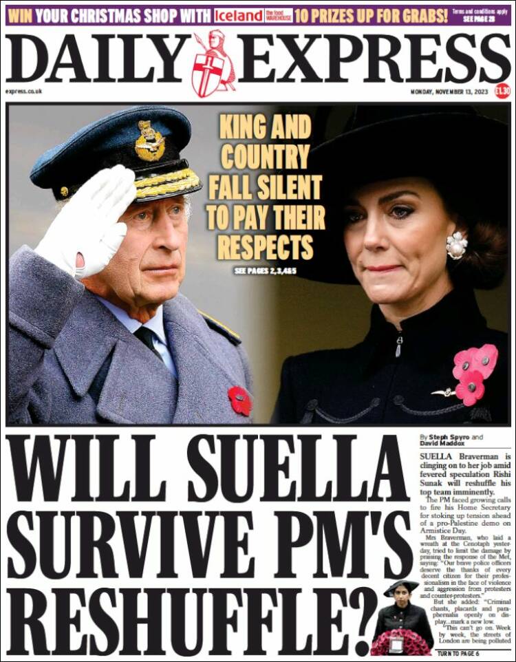 Portada de Daily Express (Reino Unido)