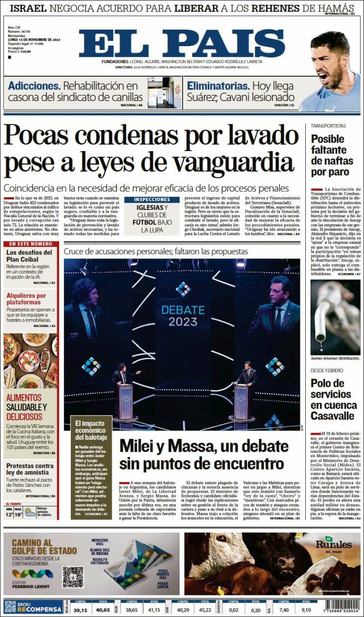 Portada de El País (Uruguay)