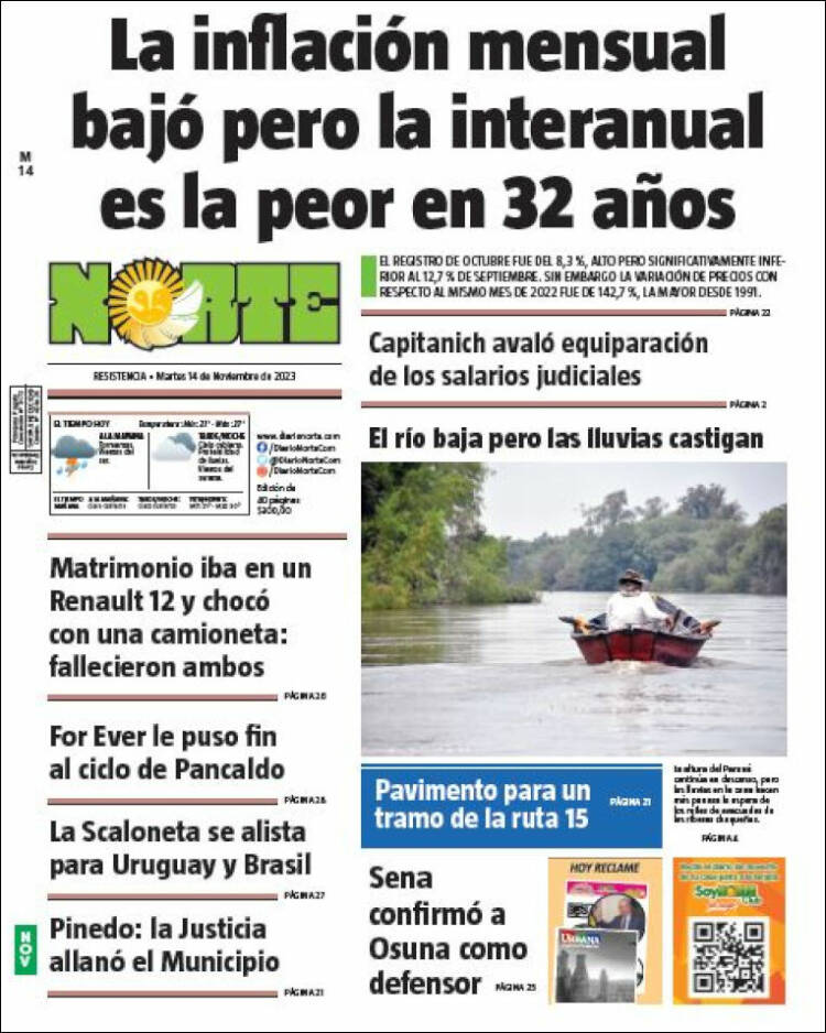 Portada de Diario Norte (Argentina)