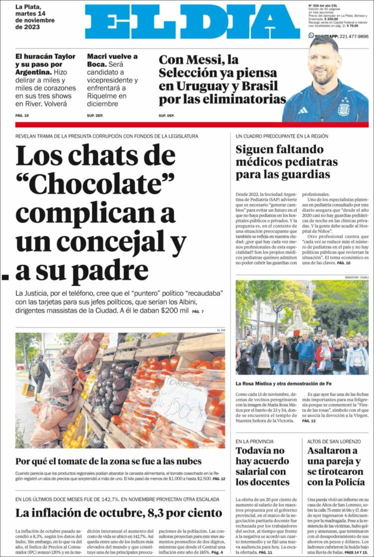 Portada de El Día de la Plata (Argentina)