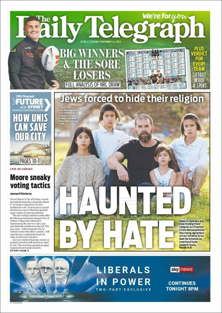 Portada de The Daily Telegraph (Australia)