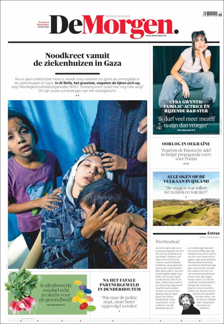 Portada de De Morgen (B&eacute;lgica)