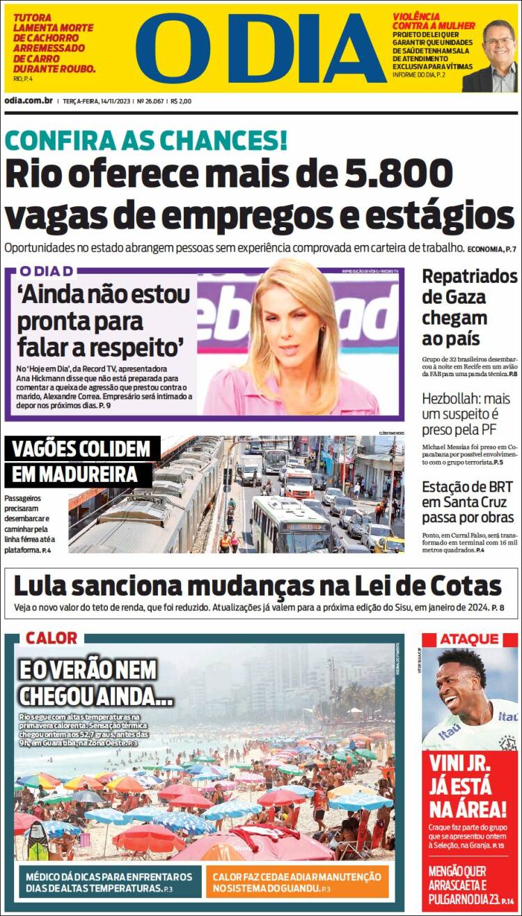 Portada de O Dia (Brasil)