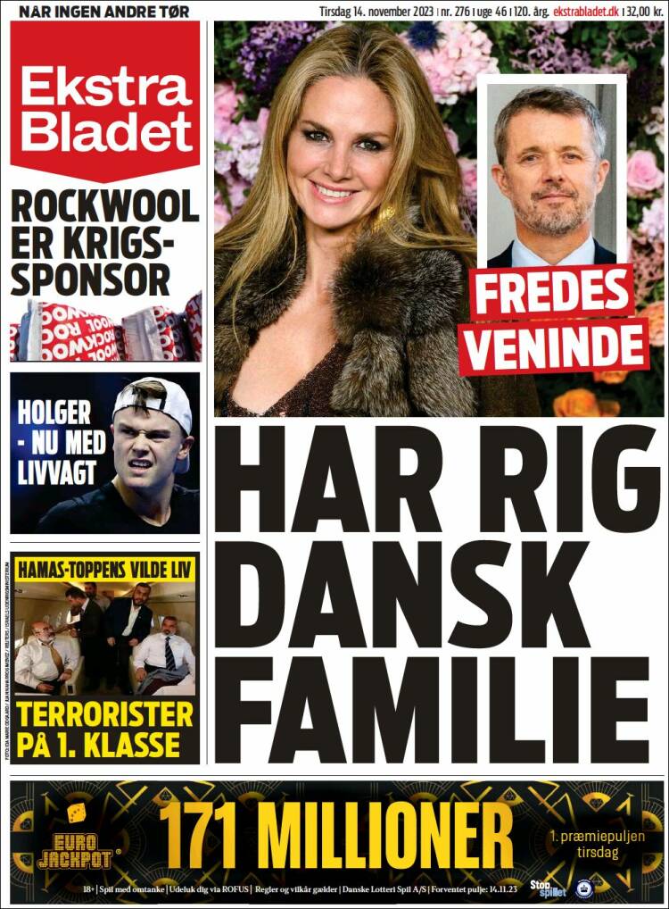 Portada de Ekstra Bladet (Dinamarca)