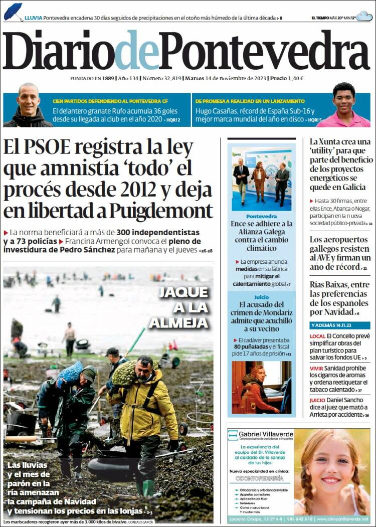Portada de Diario de Pontevedra (España)