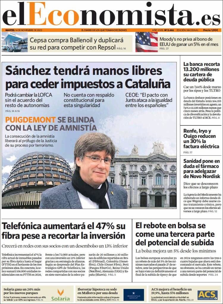 Portada de El Economista (Espa&ntilde;a)