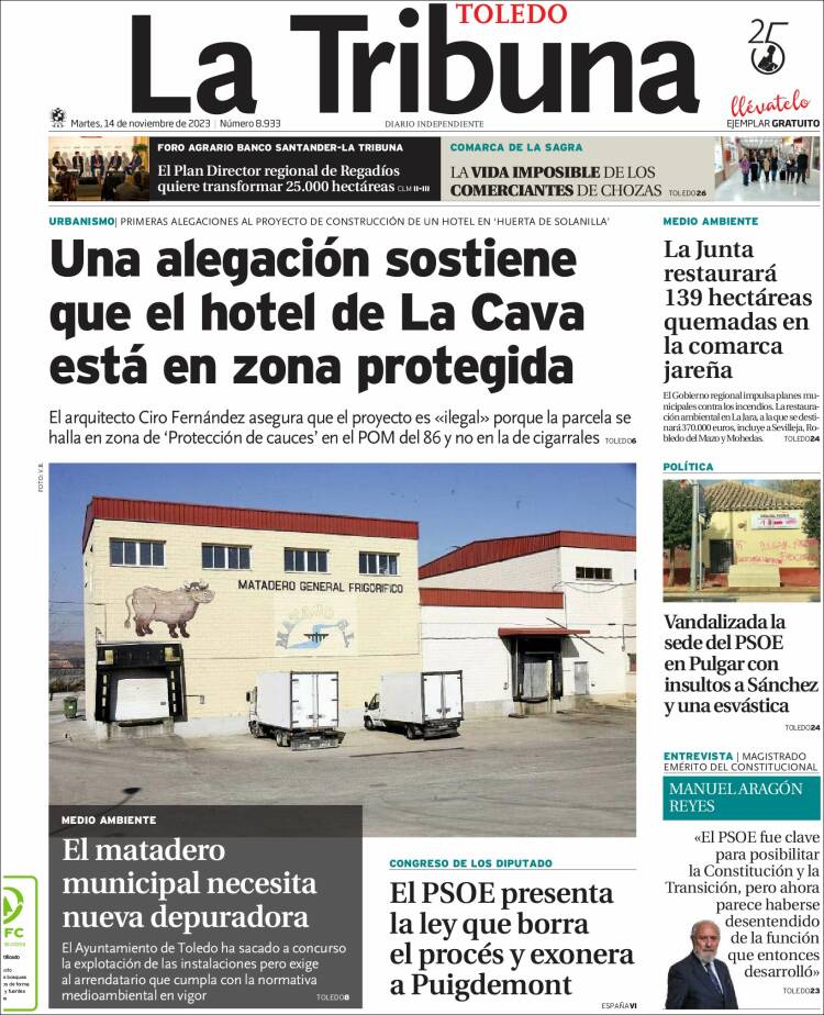 Portada de La Tribuna de Toledo (España)