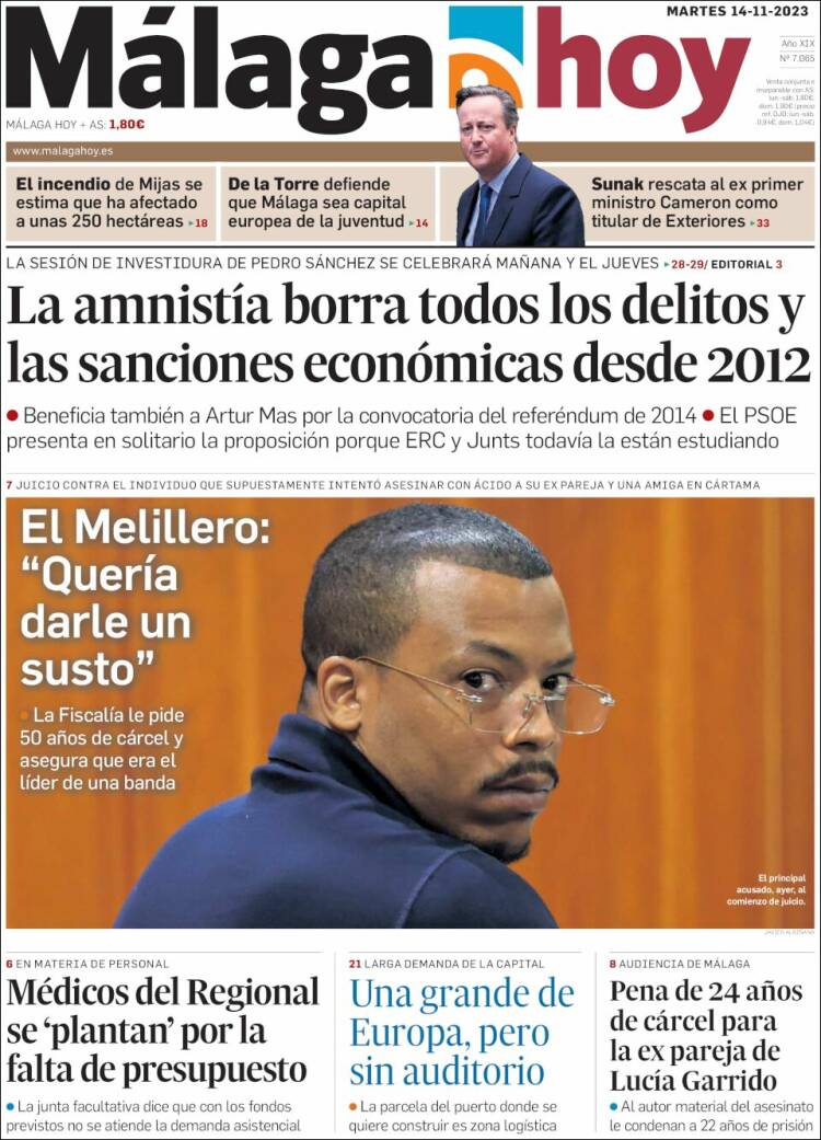 Portada de Málaga Hoy (España)