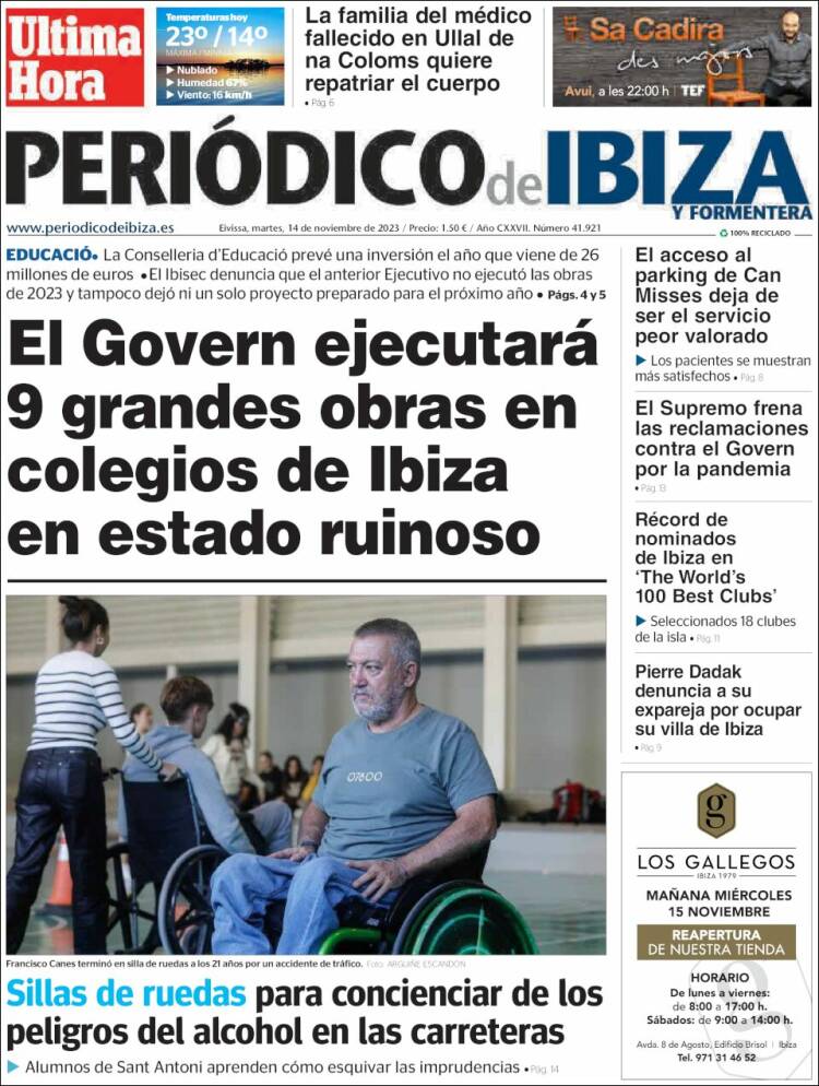 Portada de Periódico de Ibiza (España)