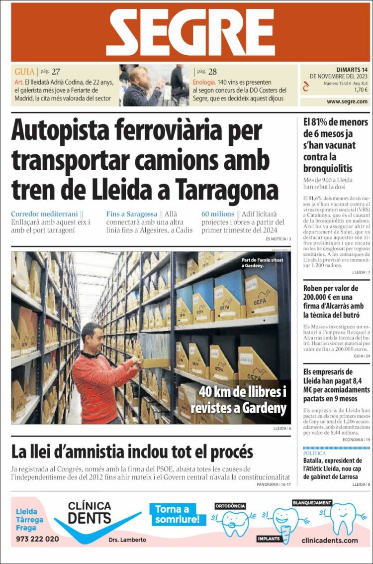 Portada de Segre (España)