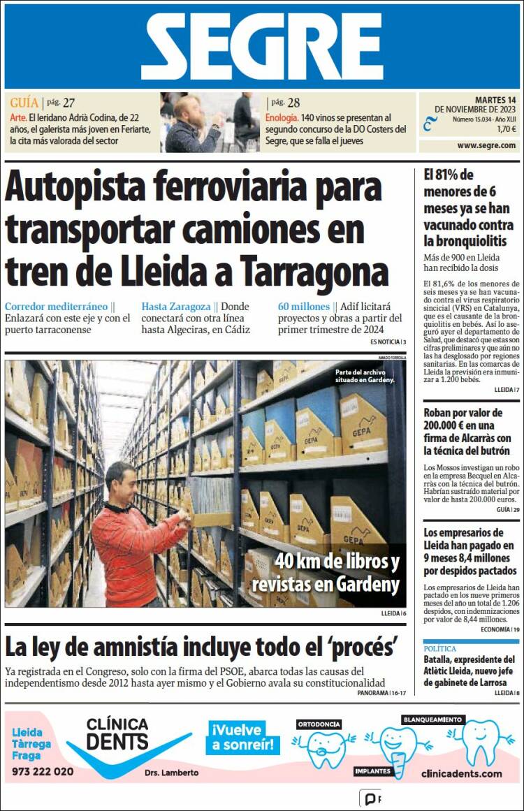 Portada de Segre  (España)