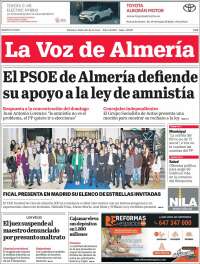 Portada de La Voz de Almería (España)