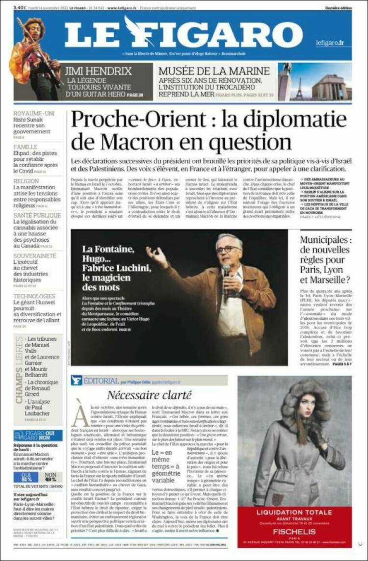 Portada de Le Figaro (Francia)