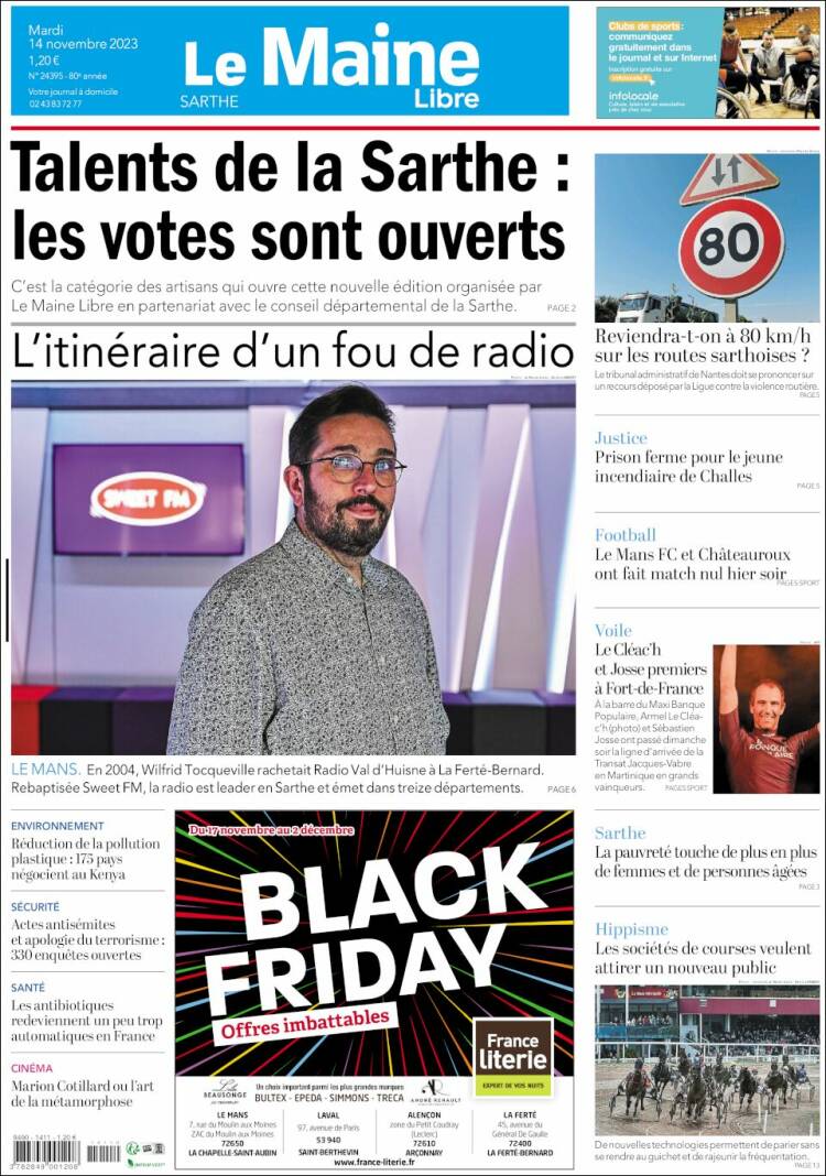 Portada de Le Maine Libre (Francia)