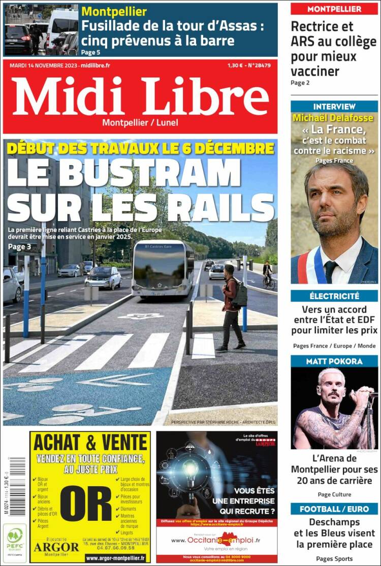 Portada de Midi Libre (Francia)