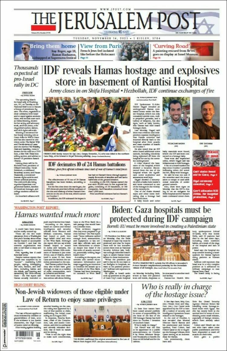 Portada de The Jerusalem Post (Israel)