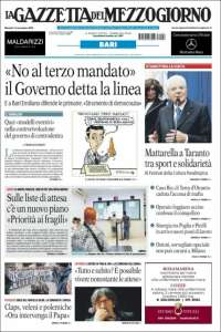 Portada de La Gazzetta del Mezzogiorno (Italia)