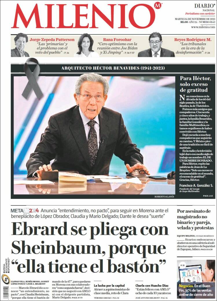 Portada de Milenio (M&eacute;xico)