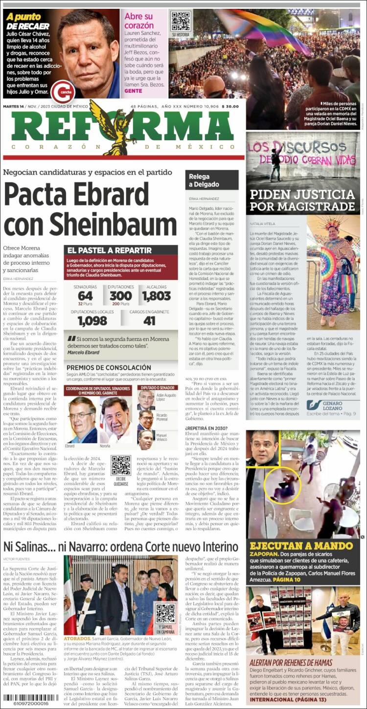 Portada de Reforma (M&eacute;xico)