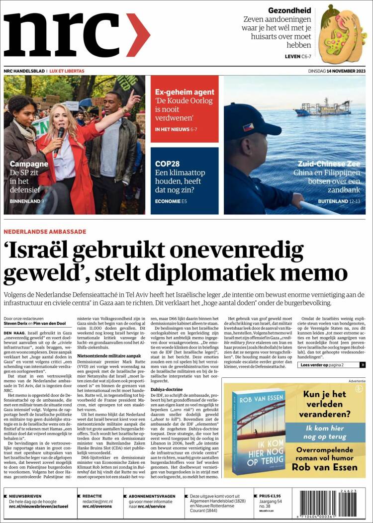Portada de NRC Handelsblad (Pa&iacute;ses Bajos)