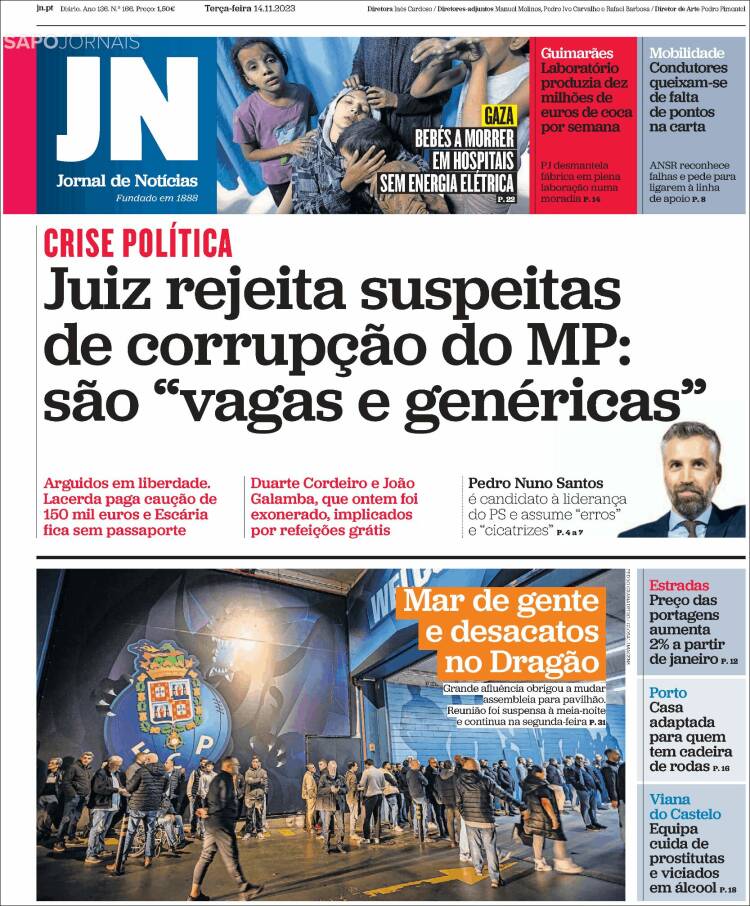 Portada de Jornal de Notícias (Portugal)
