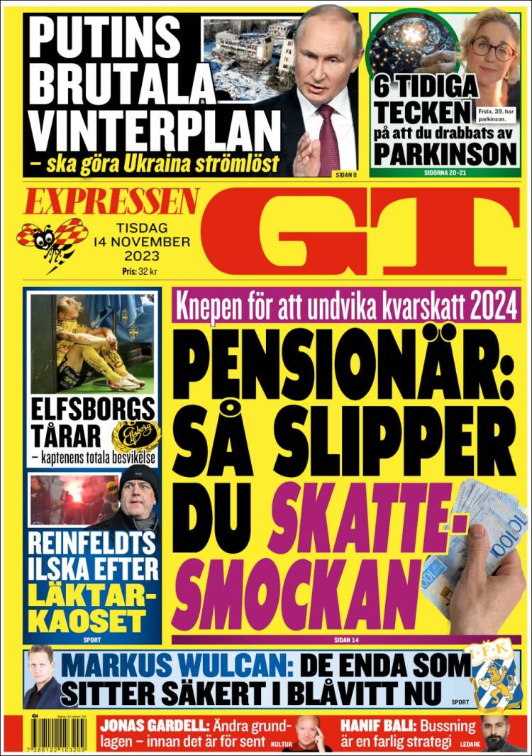 Portada de Göteborgstidningen (Suecia)