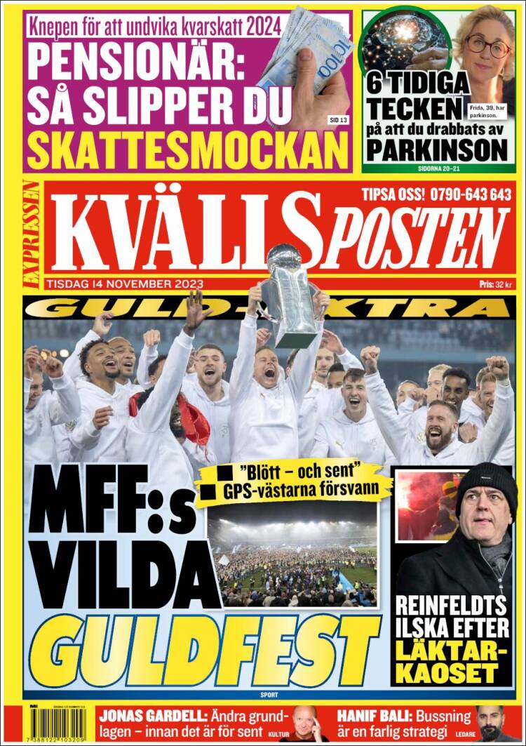 Portada de Kvällsposten (Suecia)